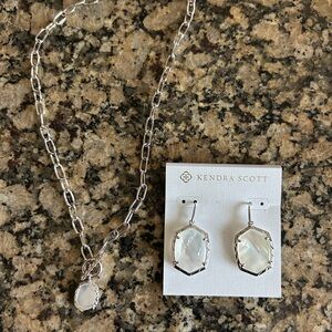 Kendra Scott Silver and White Necklace Set